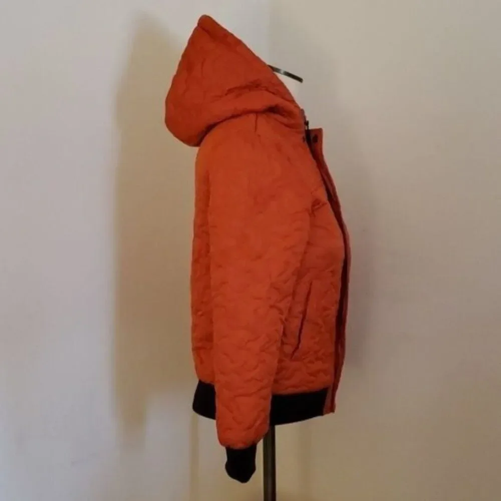 iXtreme Youth Jacket Coat Winter Orange Wavy Quilted Zip Up BOYS Size 10 / 12